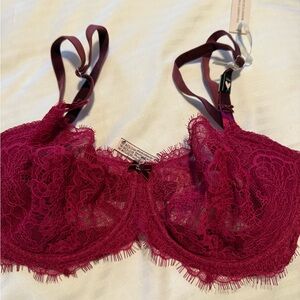 Victoria's Secret Lace Bra - Deep Red